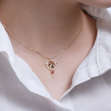 Anime Sailor Moon Love Wings Magic Stick Pendant Necklace